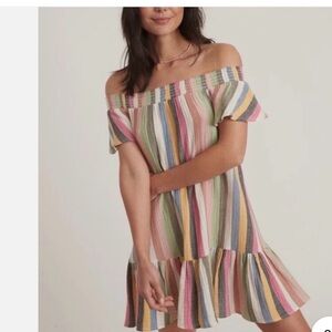 MARINE LAYER Shirley Striped Off The Shoulder beachy Dress